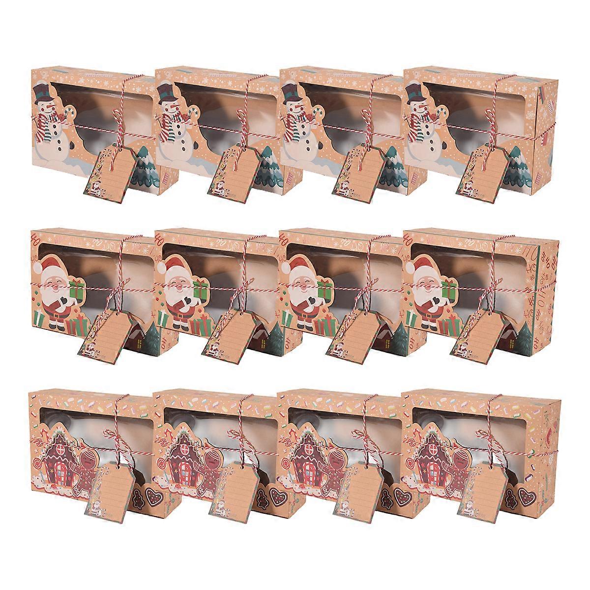 Christmas Cookie Boxes with Window, Holiday Boxes for Gift Giving