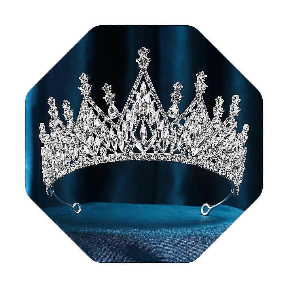 Queen Crown for Women, Rhinestone Tiara Headpiece for Bride, Elegant Birthday Prom Pageant Cosplay Party Accessory