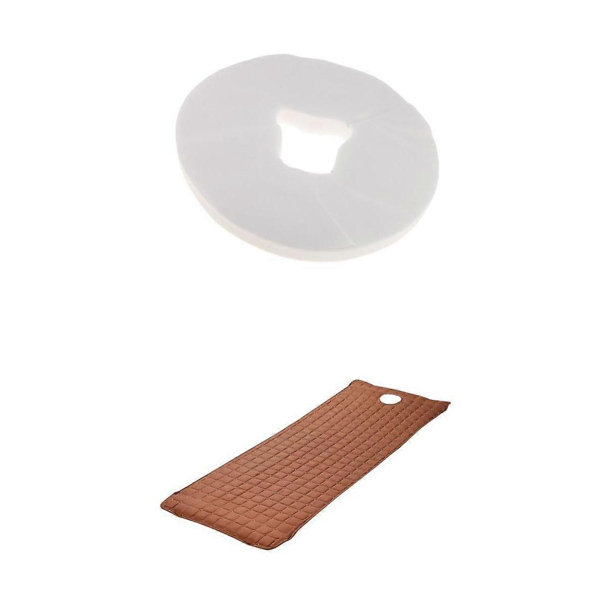 Set Of 100 Disposable Pad Bed Cover With Hole In Brown Polyester Reusable And