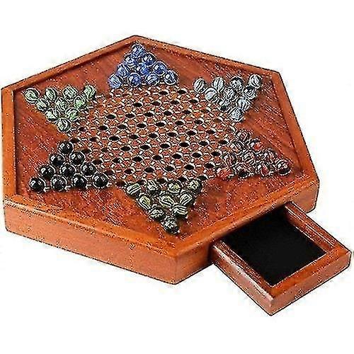 Pbd 12.5" Natural Wooden Chinese Checkers, High Quality Chinese Checkers - Brain Storm Board Game -