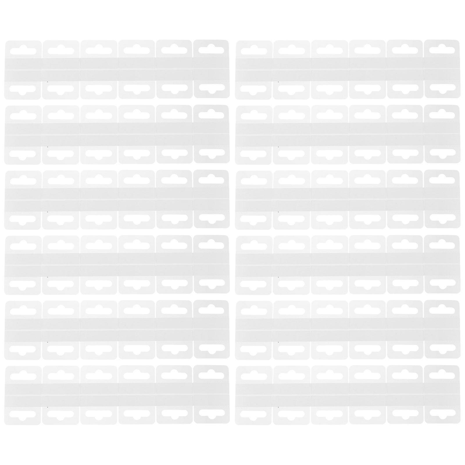 100pcs Portable Retail Display Hooks Clear Sticky Tabs Self Adhesive Hanging Tabs