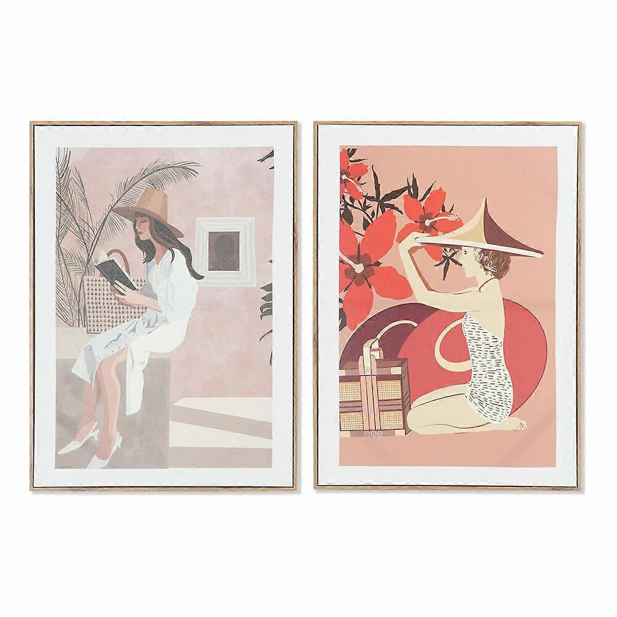 Canvas DKD Home Decor Canvas Wood MDF 50 x 3 x 70 cm