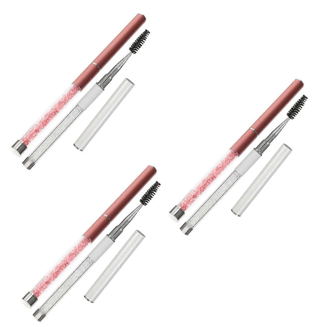 3sets Natural Finish Eyelash Brush Comb Set Lash Mascara Wand Tool for Extensions 2pcs3