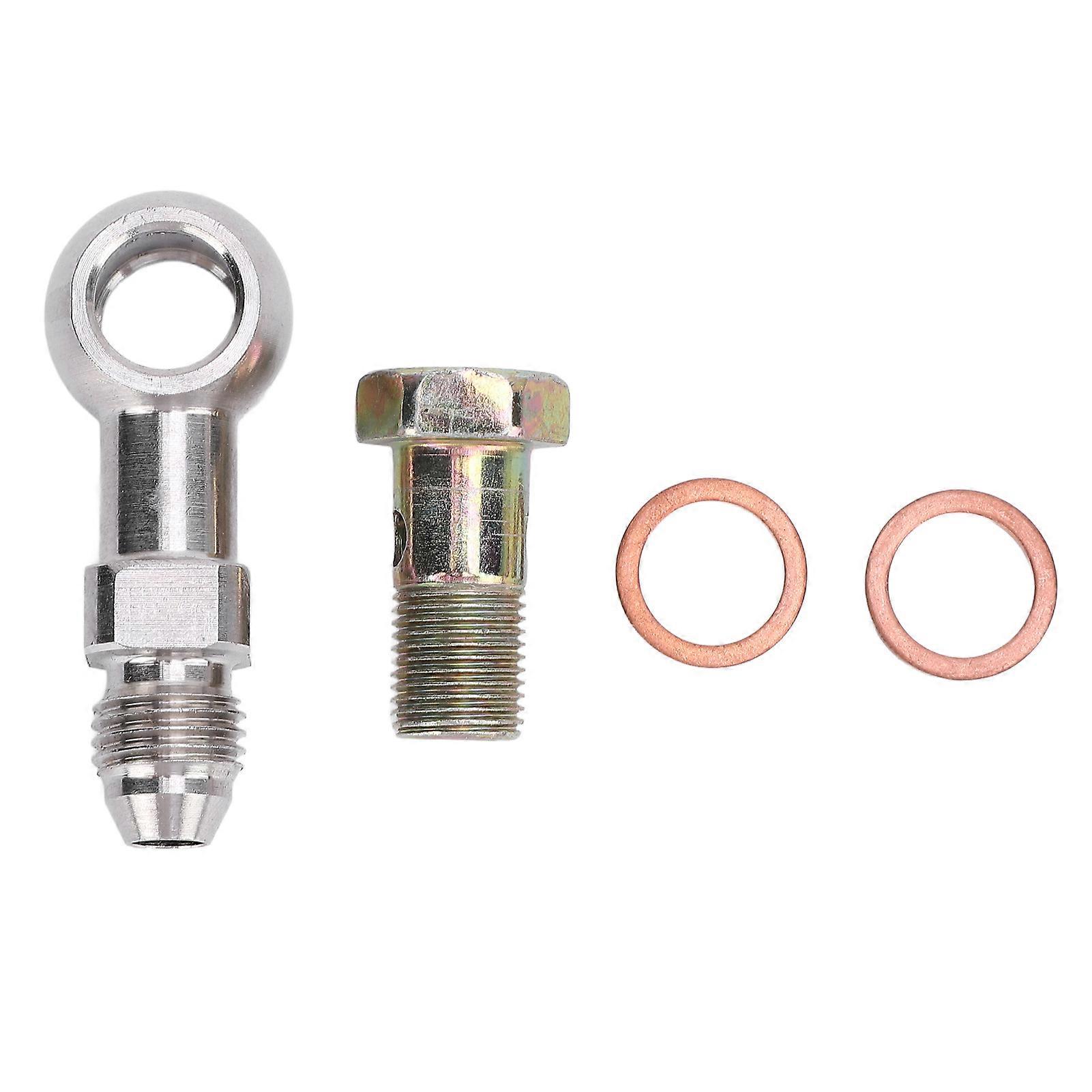 4AN to 1/8in NPT Banjo Bolt Stainless Steel Strong Load Bearing Secure Connection Banjo Adapter Connector Kit