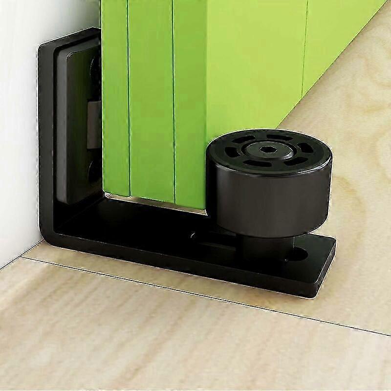 Adjustable Floor Guide Wall/Door Bottom Guide for Sliding Wooden Door, Black