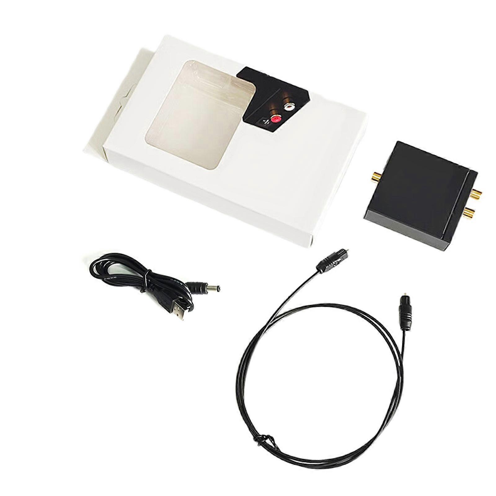 Portable Digital Optical Coaxial to Analog Sound Converter Set with Optical Cable & USB Cord for Home and Travel Use
