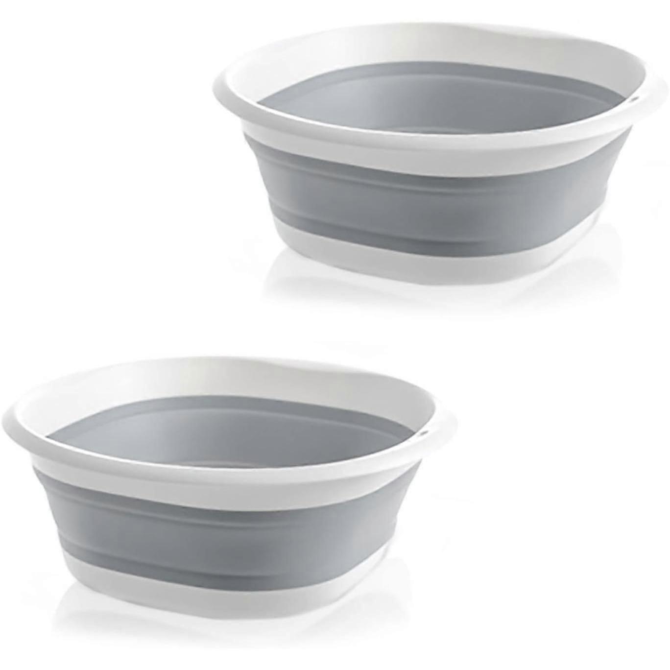 Collapsible Laundry Basket, 2 Pack, 25cm Round Foldable Portable Laundry Basket for Camping