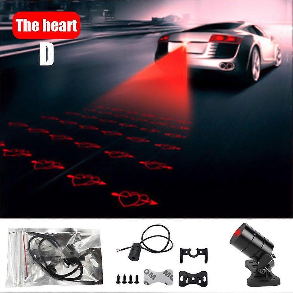 2-in-1 Laser Fog Light with Pattern Warning Easy Install Waterproof Shockproof for Cars Motorcycles Improve Visibility in Rain Fog