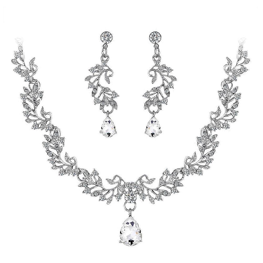 Here's a refined and compelling product description for your **Elegant Rhinestone Earrings and Necklace Set**:
### ✨ 1 Set Elegant Rhinestone