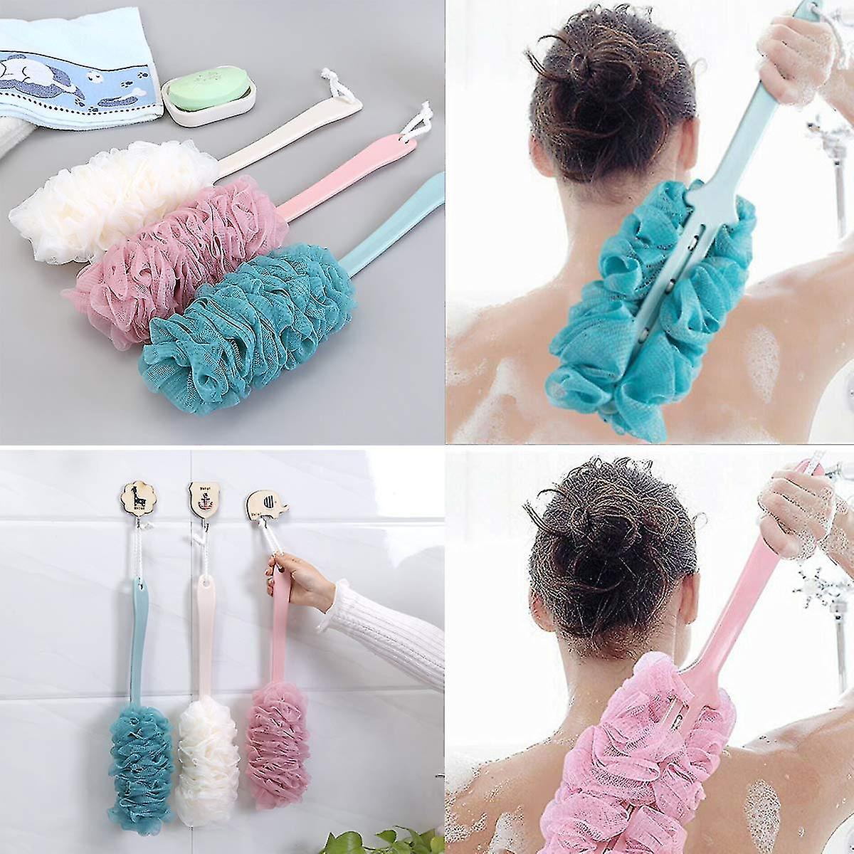 Long Handle Back Soap Body Brush Bath Brush, Shower Sponge With Handle [blue]
