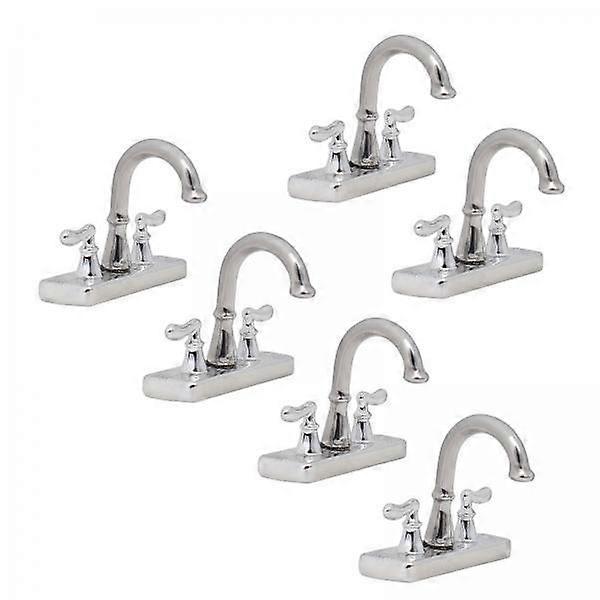 2x6Pcs Double Opener Faucet Model House Toy for