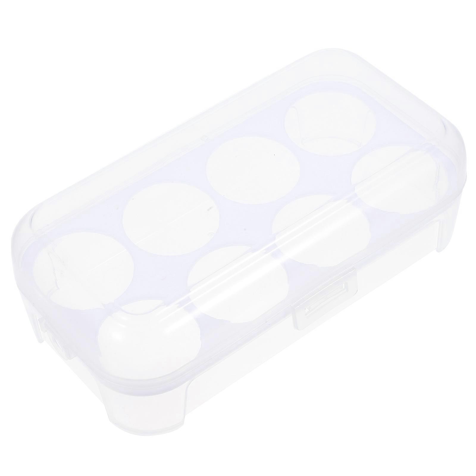 Portable Egg Box for Storage Made of PP Material Holds 8 Eggs with Special Lock Design White