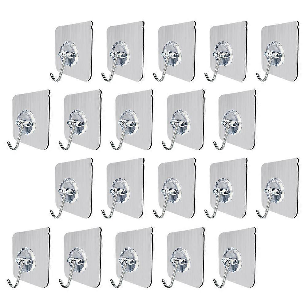 20pcs Strong Adhesive Wall Hooks for Bathroom, Kitchen & Home Organization – Easy Install, Removable & Reusable Utility Hooks