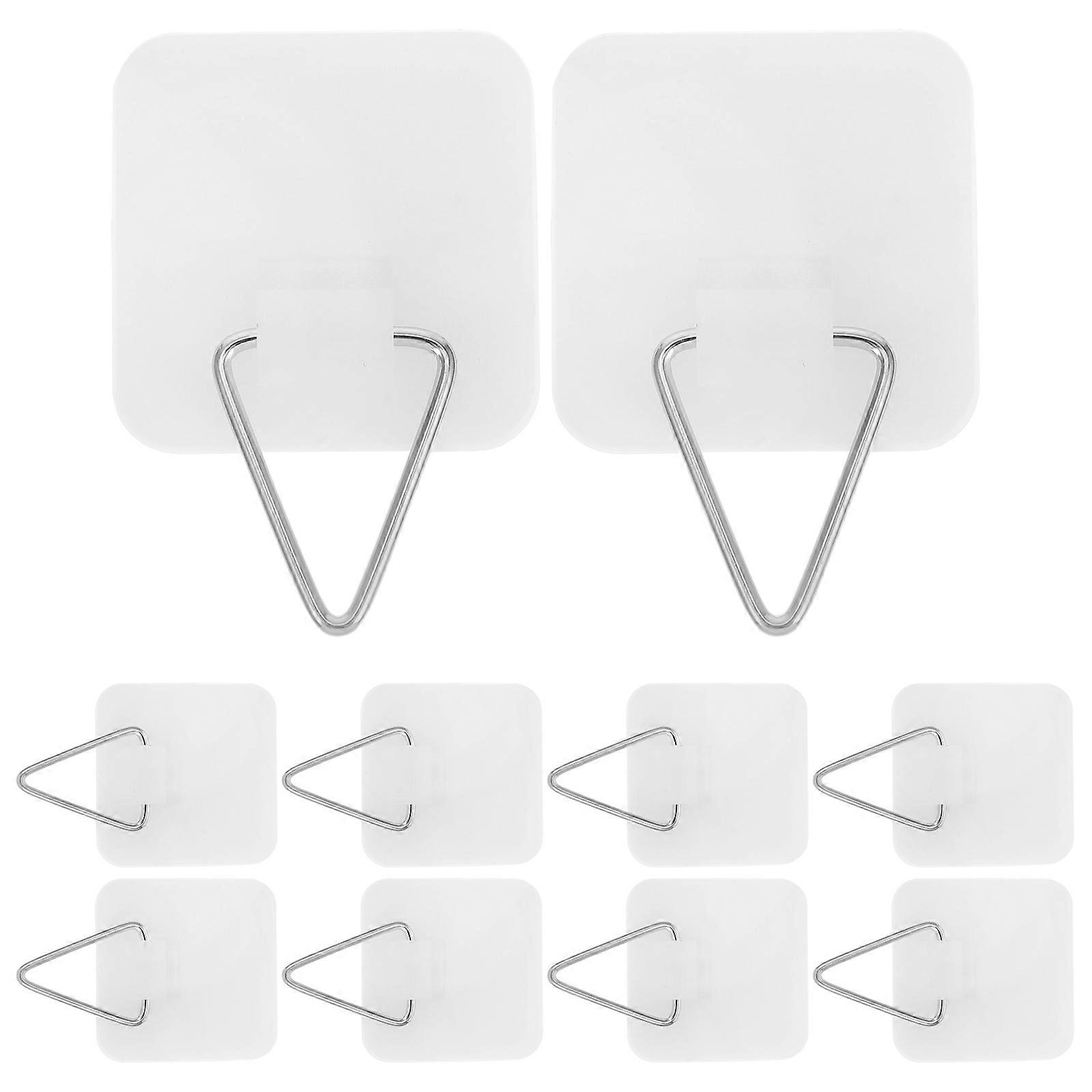 10pcs Self Adhesive Vertical Plate Holders Wall Mounted Invisible Hooks for Ceramic Plates, Picture Frames & Decorative Items Easy Secure Display &