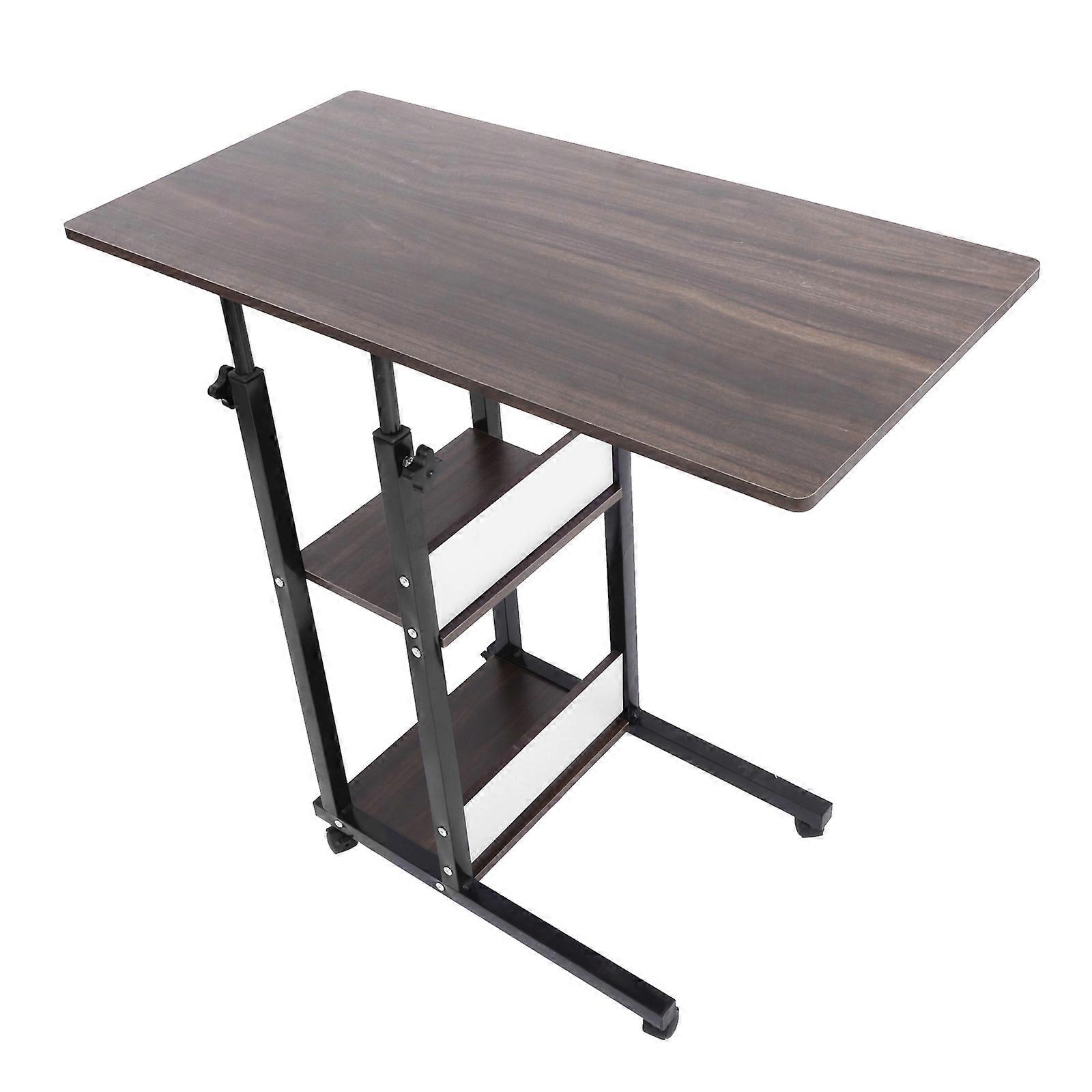 Foldable Bedside Table Adjustable Height Spacious Desktop Light Brown 80.00X68.00X40.00CM 1 Set