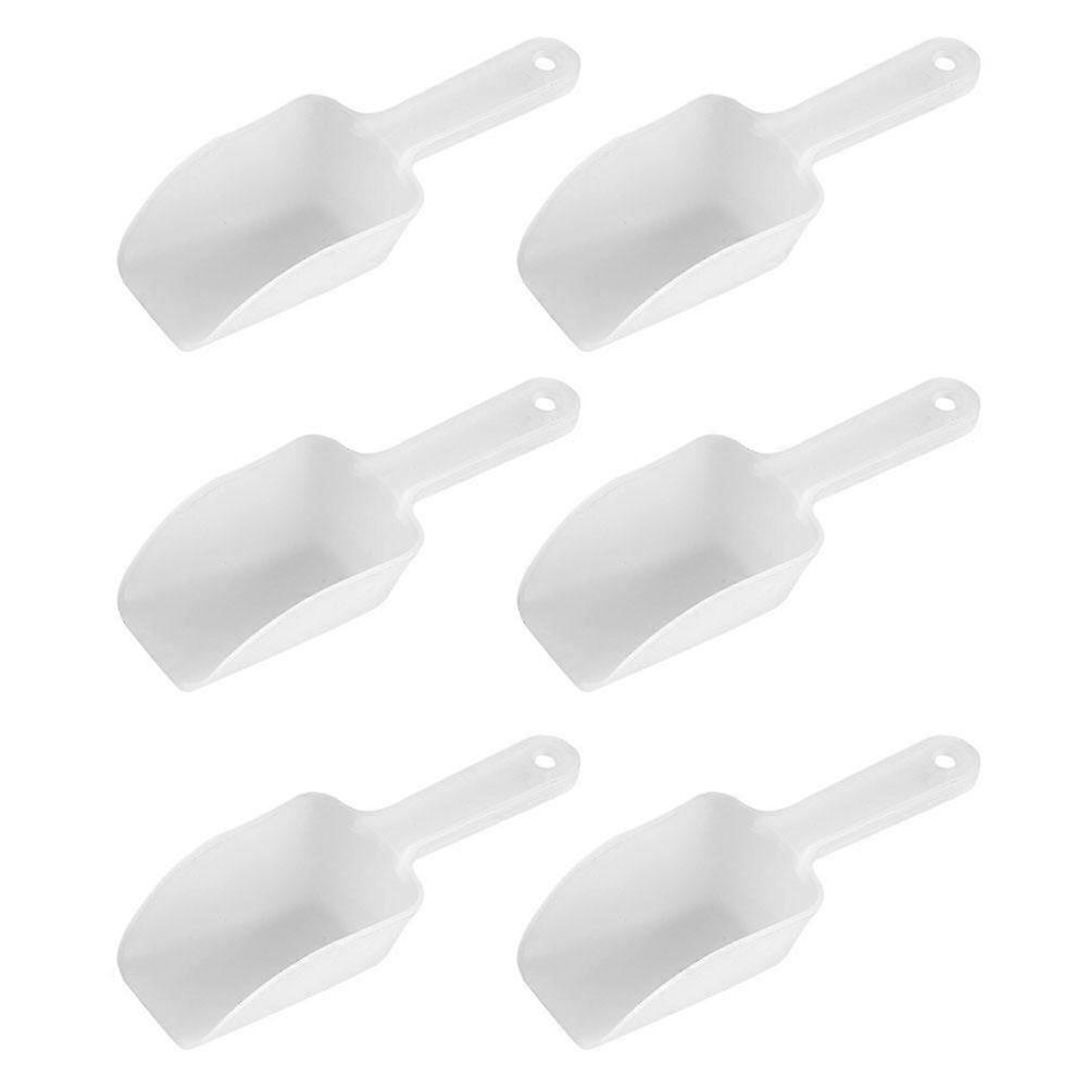 Hand Scoop Ice Scoops Flat Bottom For Cooking White 16.5X5.5X3CM Low Temperature Resistance 6Set