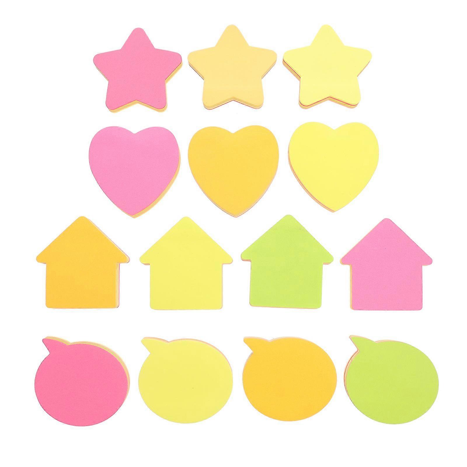 16pcs Bright Colors Self-Stick Pads Tearable Sticker Notes Students Office Sticky Notes