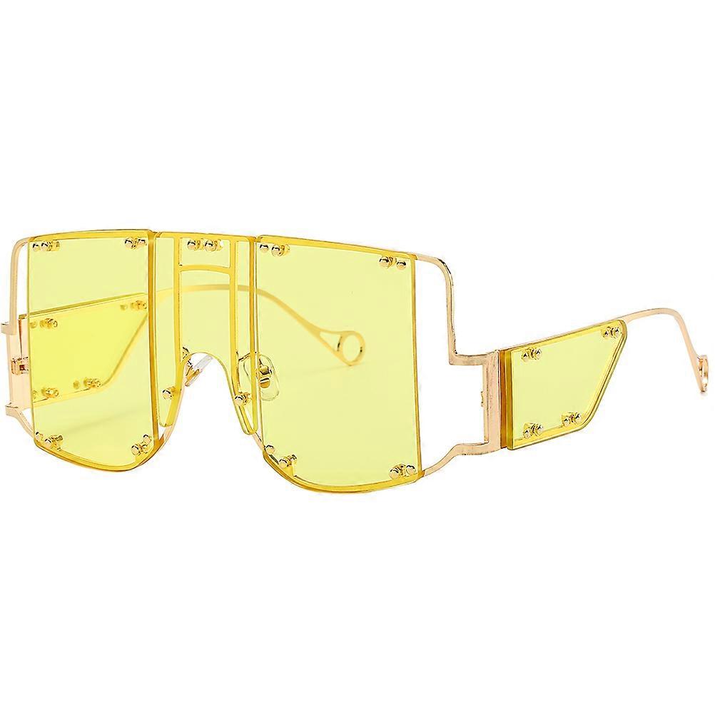 Irregular Sunglasses Punk Style Sunglasses Dancing Performance Photo Prop 1Pc Yellow
