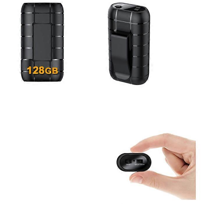 Voice Recorder 500 Hours Support 128G Built-in Magnet Mini Audio Activated Sound Dictaphone Digital Professional Recording Micro Flash Drive(Black)