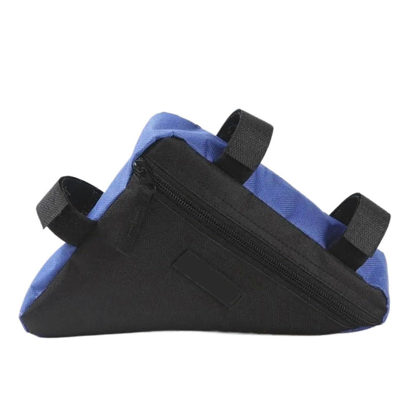 Bicycle Frame Bag Polyester Triangle Bag For Road Bikes Carrier Ultralight Large Capacity Saddle Frame Blue