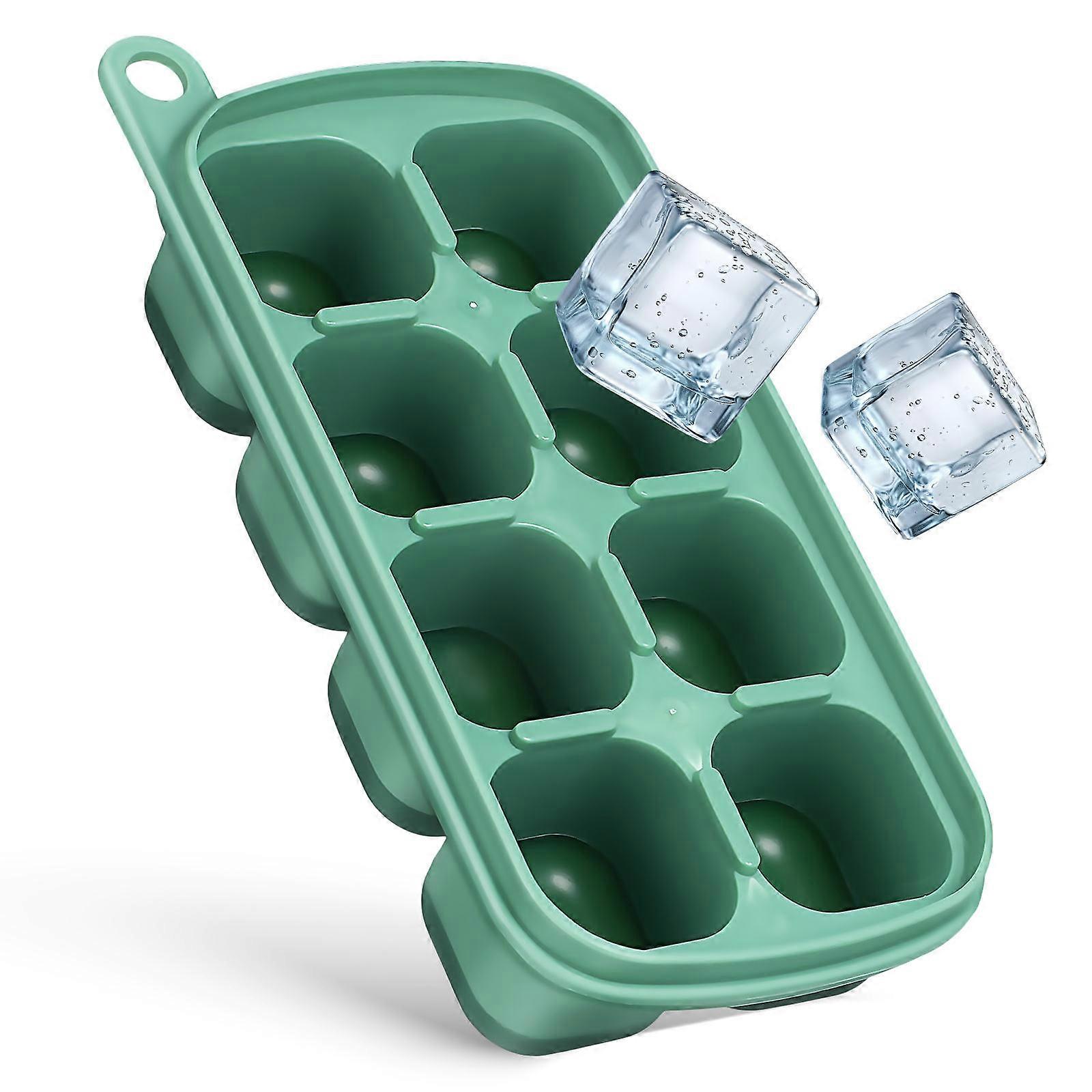 Silicone Ice Cube Tray with Lids, Freezer Ice Maker with Compartments for Easy Release, Versatile Meal Prep Container for Soups, Juices, and Homemade