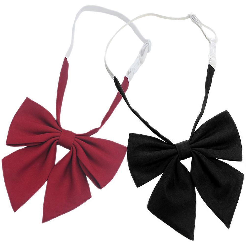 Pre Tie Sløyfe Kvinner Slips Klassisk Design For Bryllup Svart 2 stk