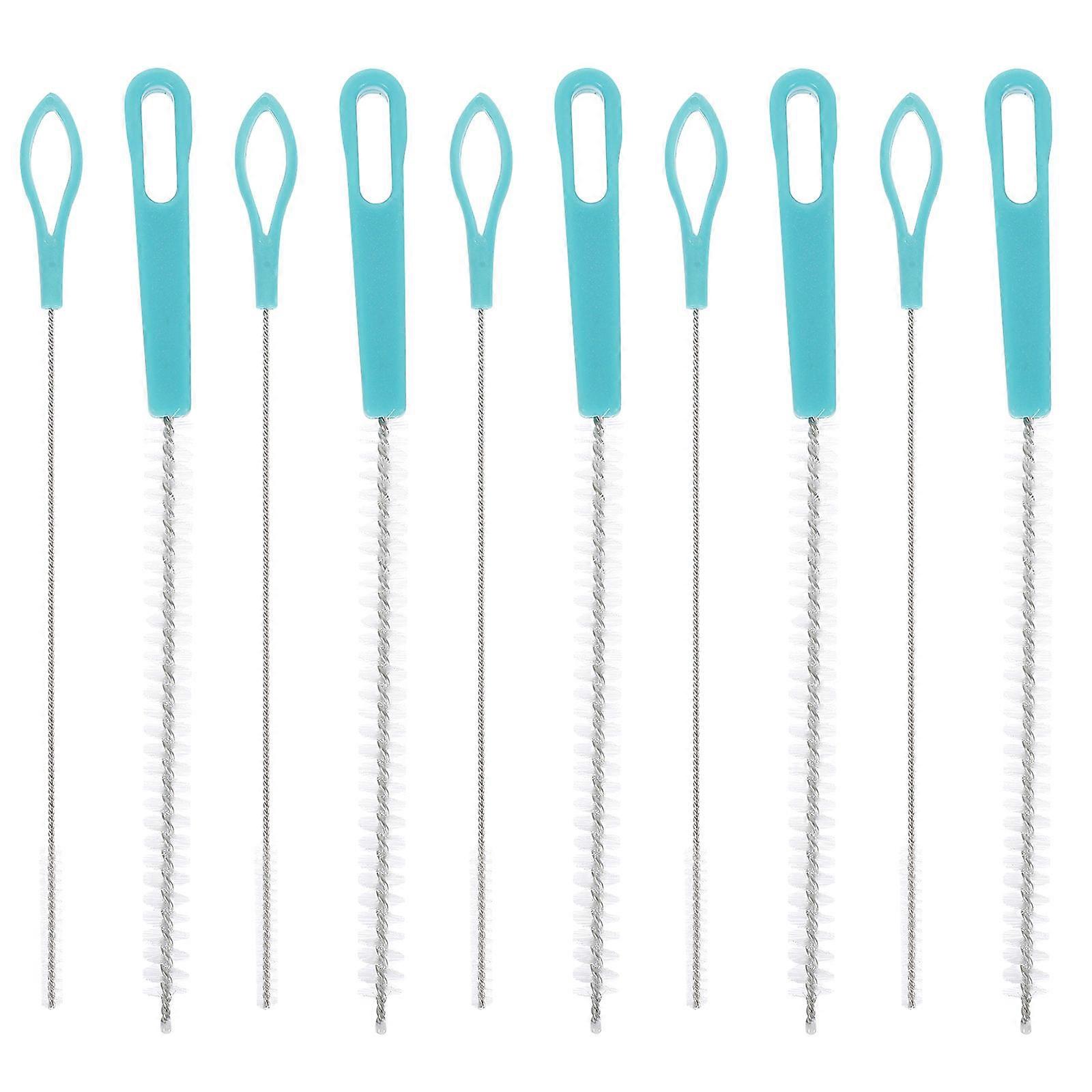Long Straw Brush Cleaning Straws Tool For Kitchen Use Multi Colored 10Pcs