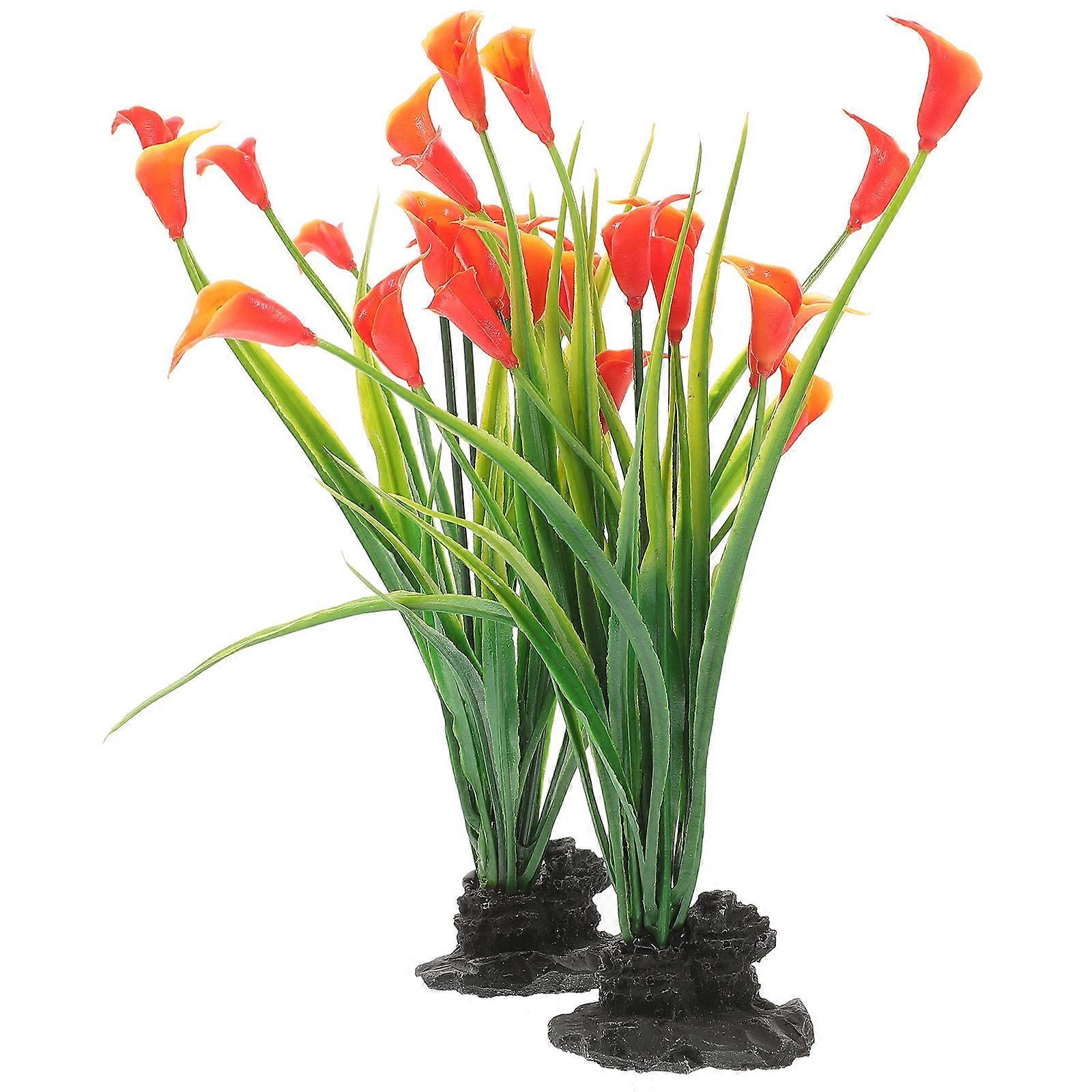 Aquarium Plant Decorative Fish Tank Plant Fish Owners Lifelike Appearance 5.50X4.50X21.00cm 2Pcs
