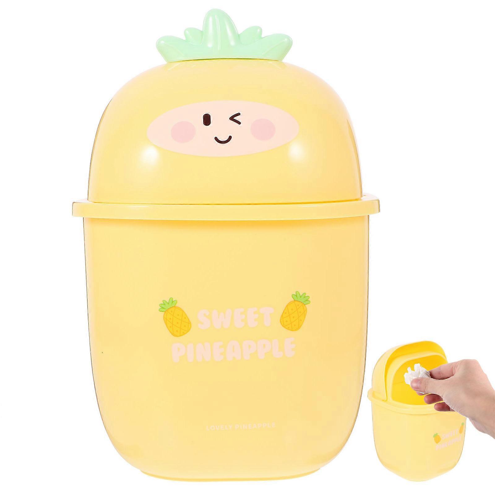 Desktop Trash Can Home Decoration Garbage Container Plastic Material 1Set