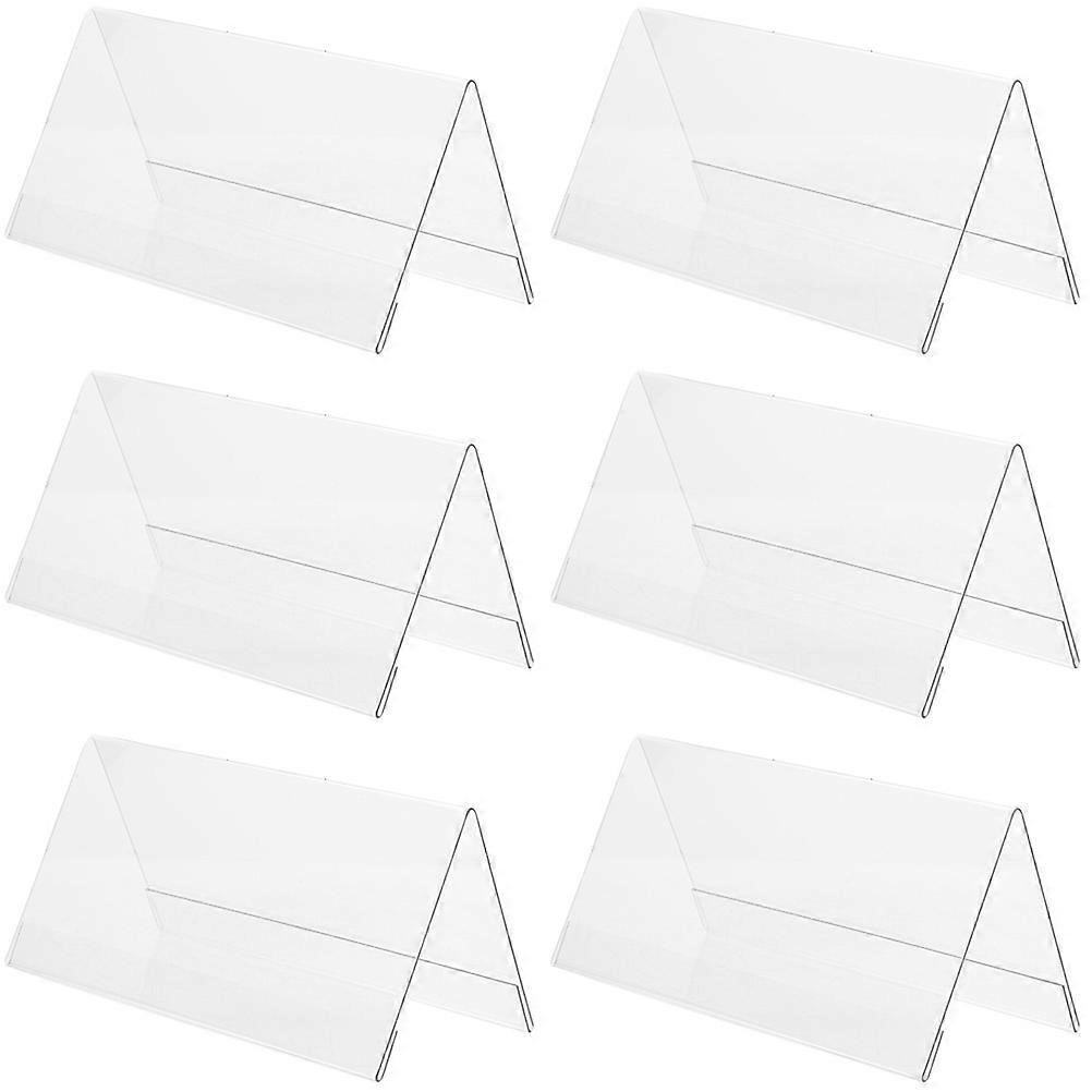 6pcs Sturdy Acrylic Name Plate Signs, Double Sided Display Stands for Weddings, Restaurants, Offices – Smooth Edged Table Sign Holders