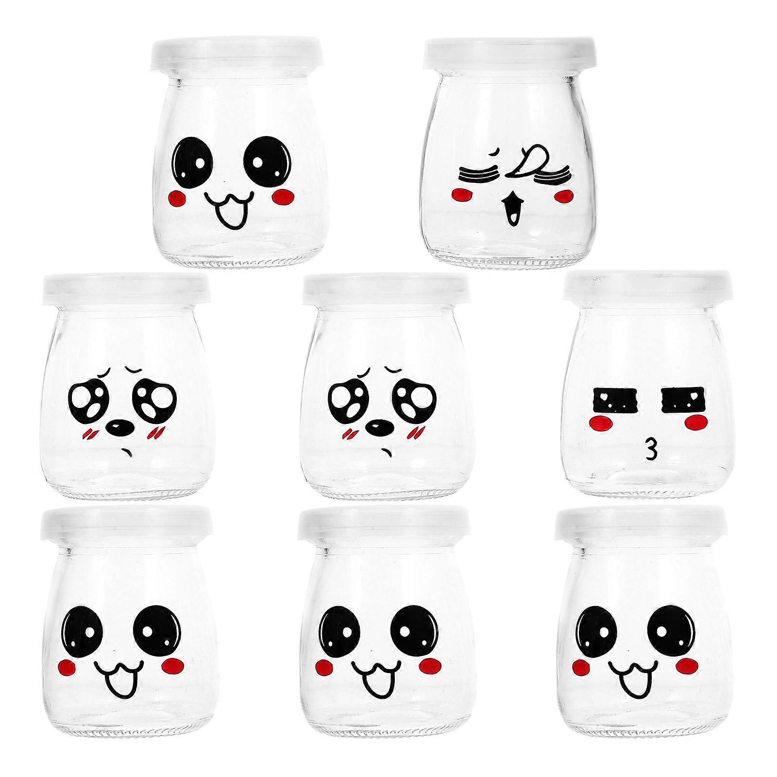 Pudding Bottle Glass Containers Party Assorted Color Reusable 8Pcs