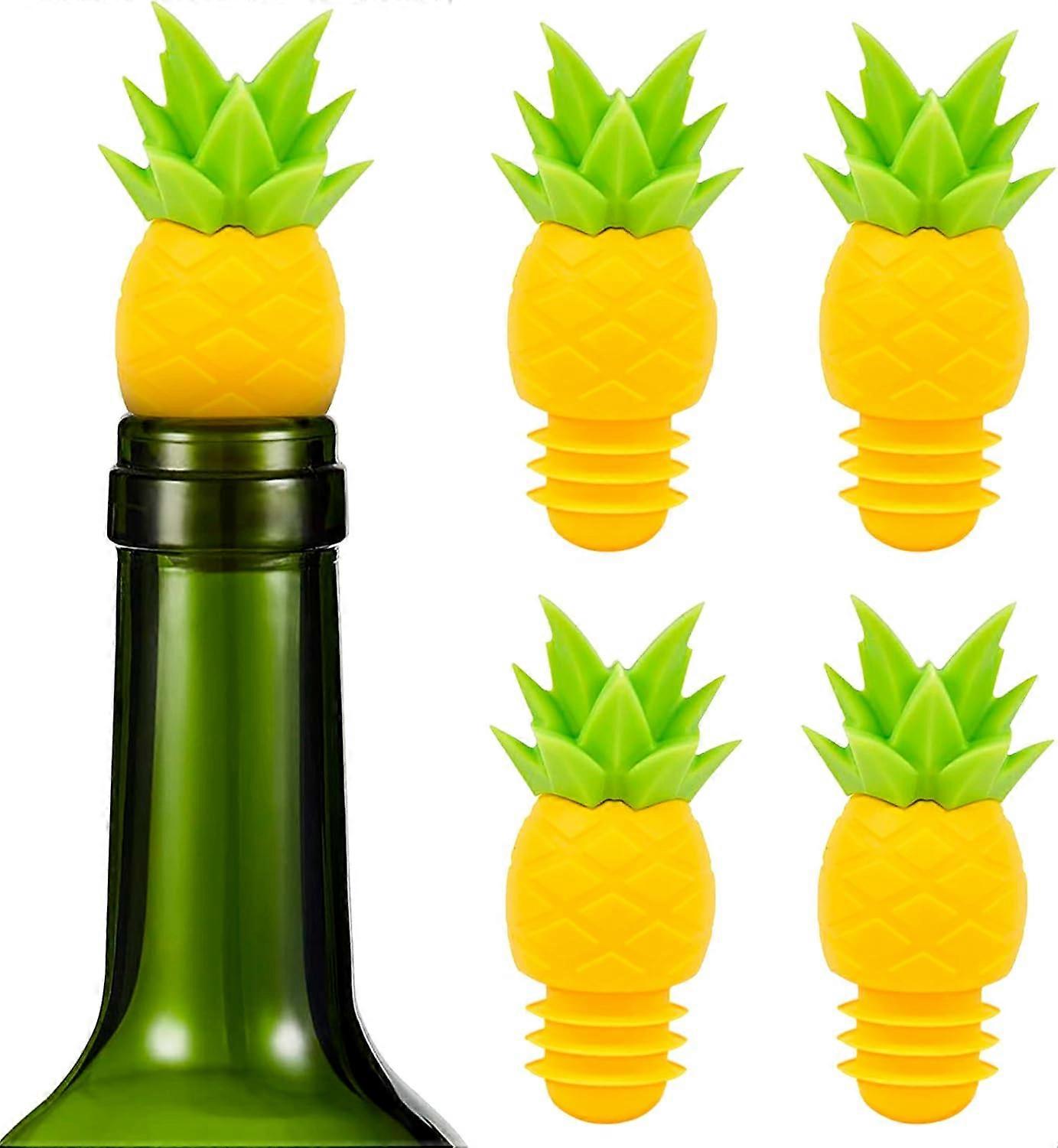 Set of 4 reusable pineapple wine stoppers