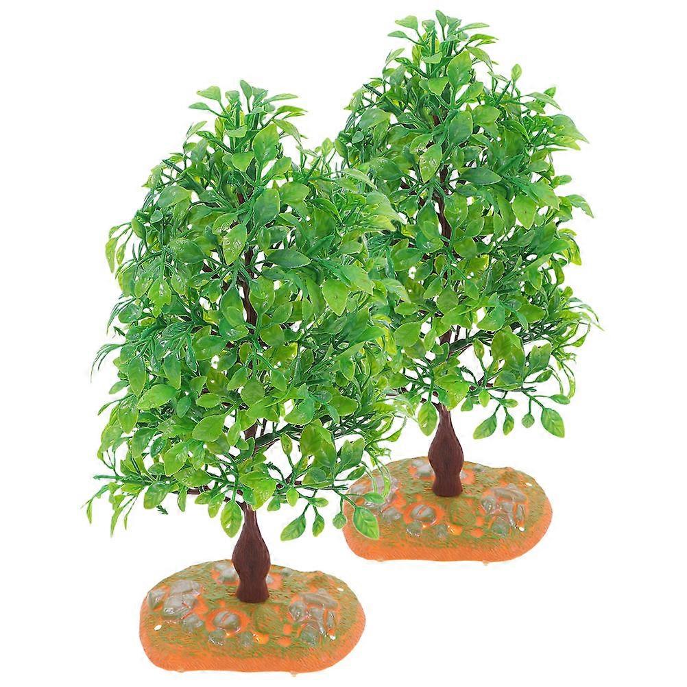 Artificial Micro Landscape Model Tree Miniature Trees For Dioramas And Architectural Models Green Color 21.00X11.00X7.00Cm 2Pcs