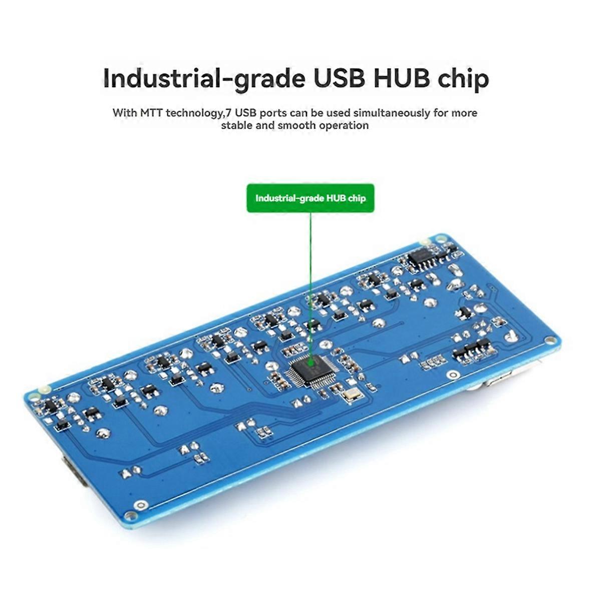 Industrial USB HUB 7-CH USB 2.0 Ports Expansion HUB Adapter EU Plug