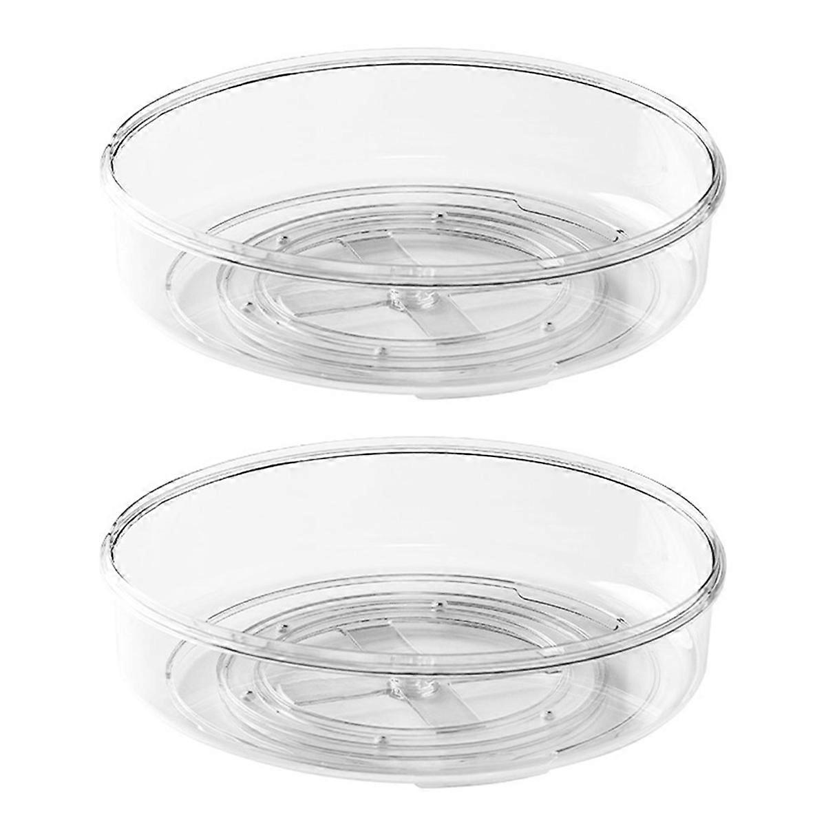 2X Organizer Cabinet, Upgraded 11.5 Inch Clear Turntable, Rotating Spice Storage for Kitchen, Pantry