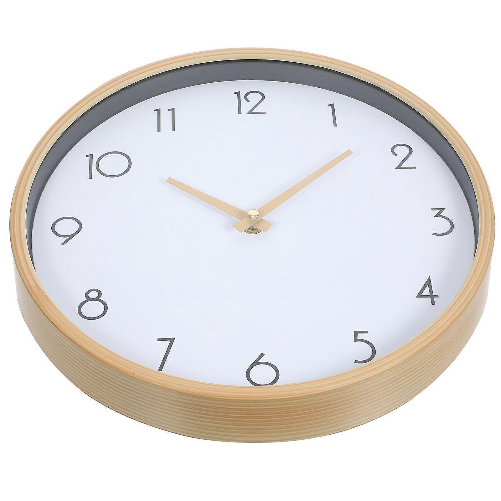Nordic Style Wall Clock Simple Design Silent Quartz Movement Beige 30X30CM 1Pcs