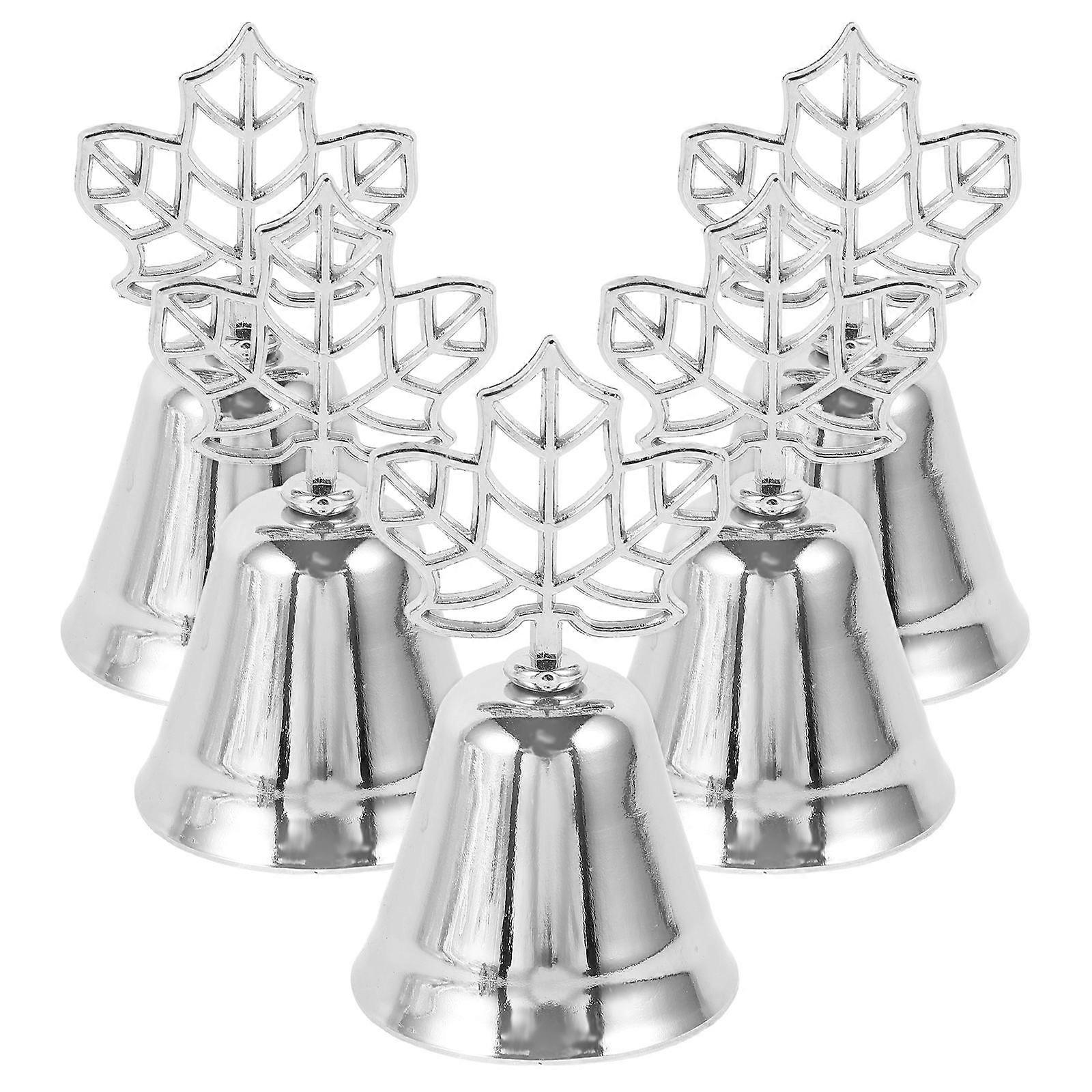Porte-table Support Photo Clip Support Résistant à la rouille Forme de cloche Argent 5Set Holding Étiquettes de nom pour les fêtes