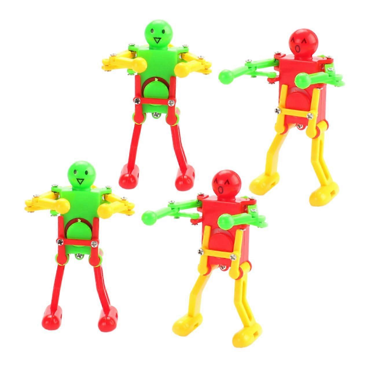 Wind Up Robot Toys - 4 Pack Dancing Mechanism for Kids, Colorful Creative Play and Social Skills Development