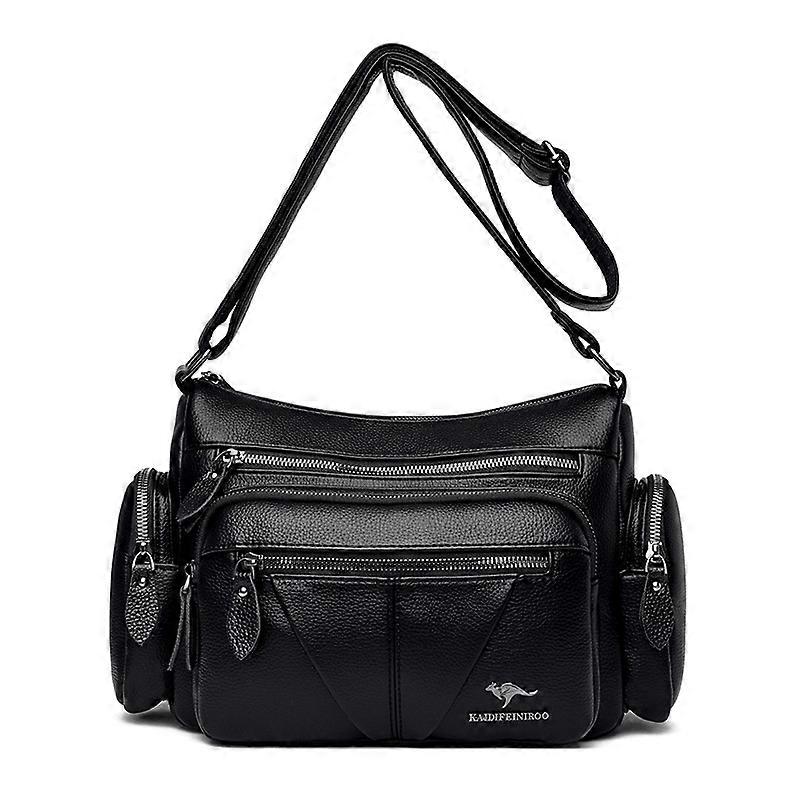Women's crossbody bag, large capacity with multiple compartments, simple messenger bag made of PU material