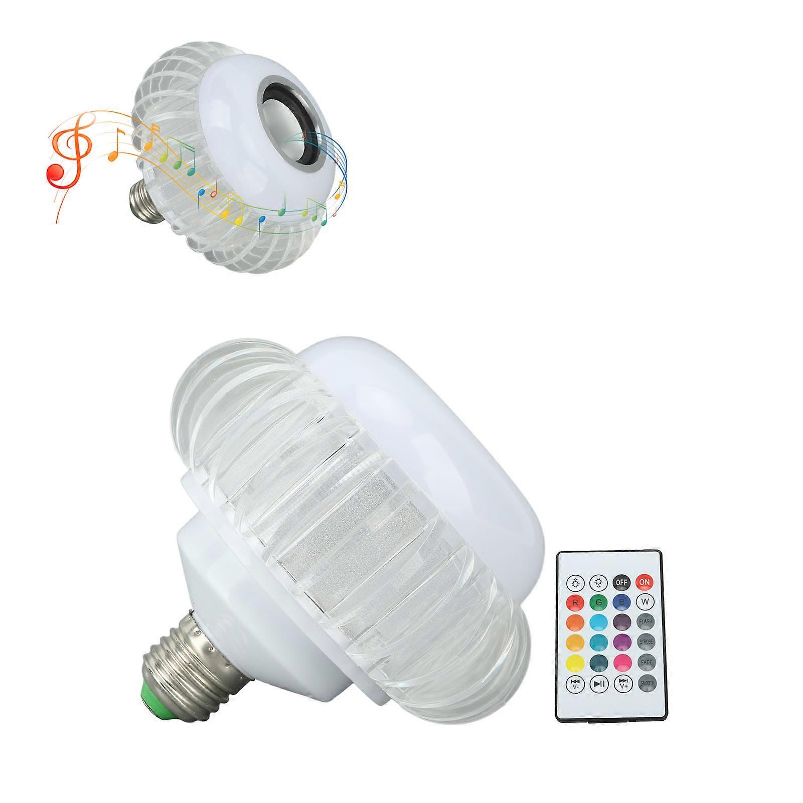 Smart LED Light Bulb Wireless Bluetooth Light Bulb Speaker E26 E27 RGB Color Changing Light Bulb With 24 Keys Remote Control 