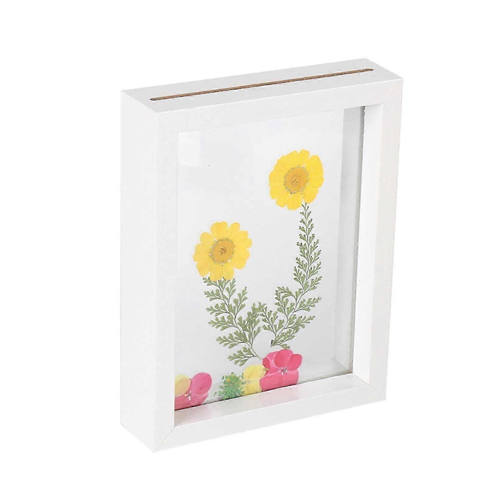Picture Frame, Double HD Glass Rustic Wood Artwork for Various Desktop Uses