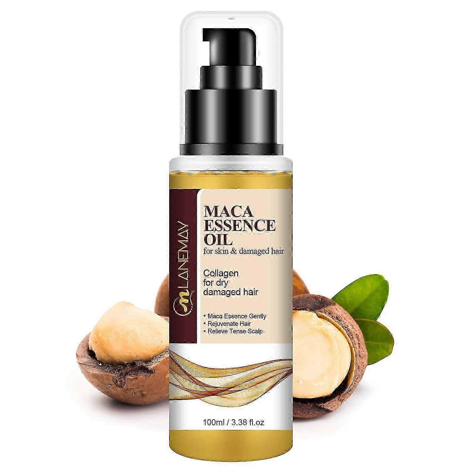 Marokański Olej Arganowy do Leczenia Włosów, Tłoczony na Zimno Lekki Olej Arganowy Serum do Włosów, Maca Essence Olejek do Włosów Suchych Zniszczonych 100ml