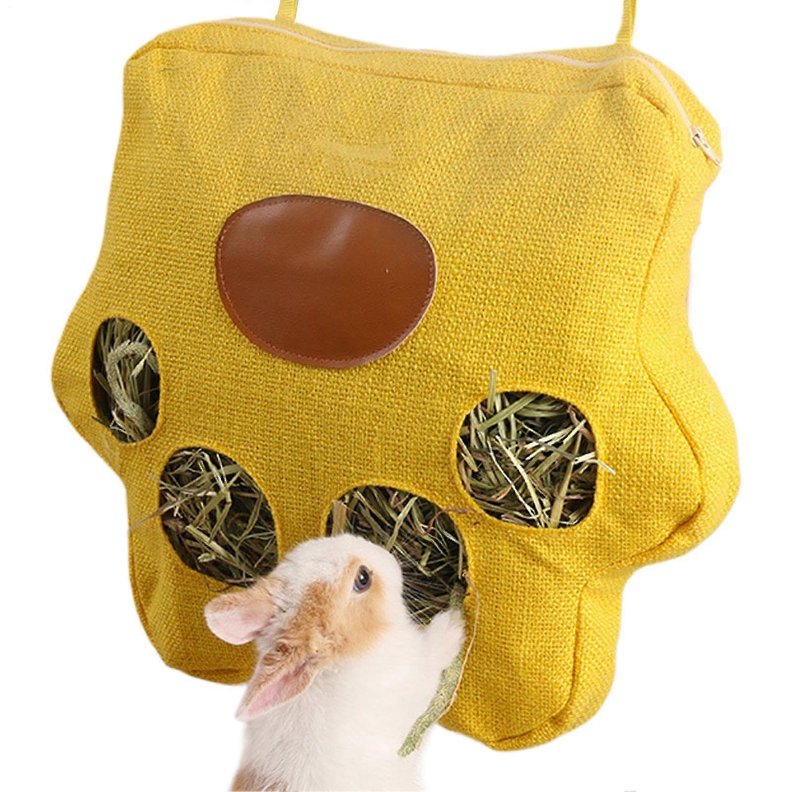 Hasenhalter Hay Bag Feeder Storage 4-Hole Washable Feed Dispenser For Hamster Feeding RERBIL TORSISE