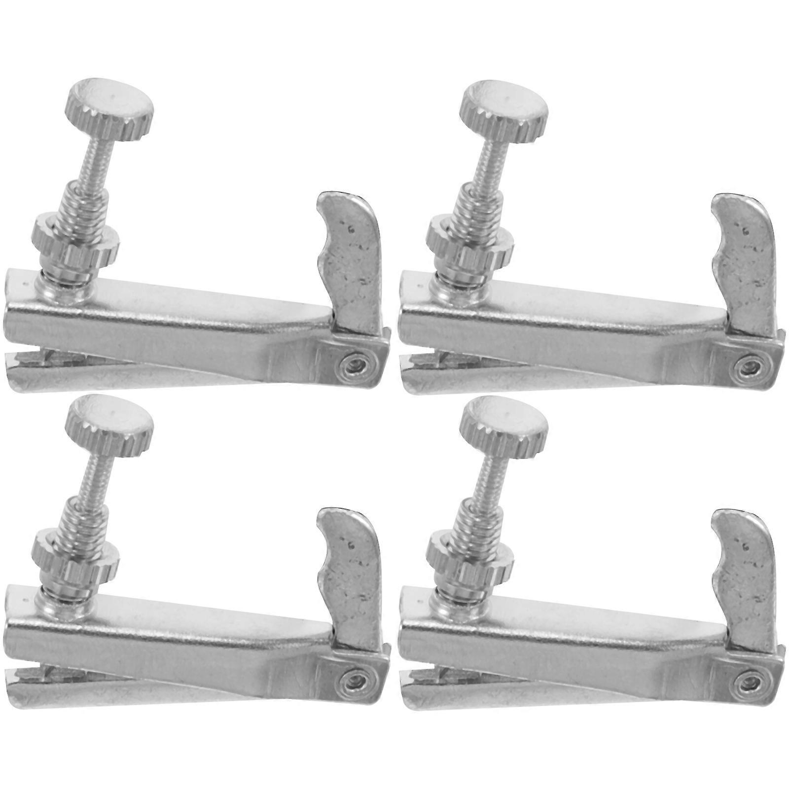 4pcs Violin String Fine Tuners – Durable, Easy Installation, Silver Design