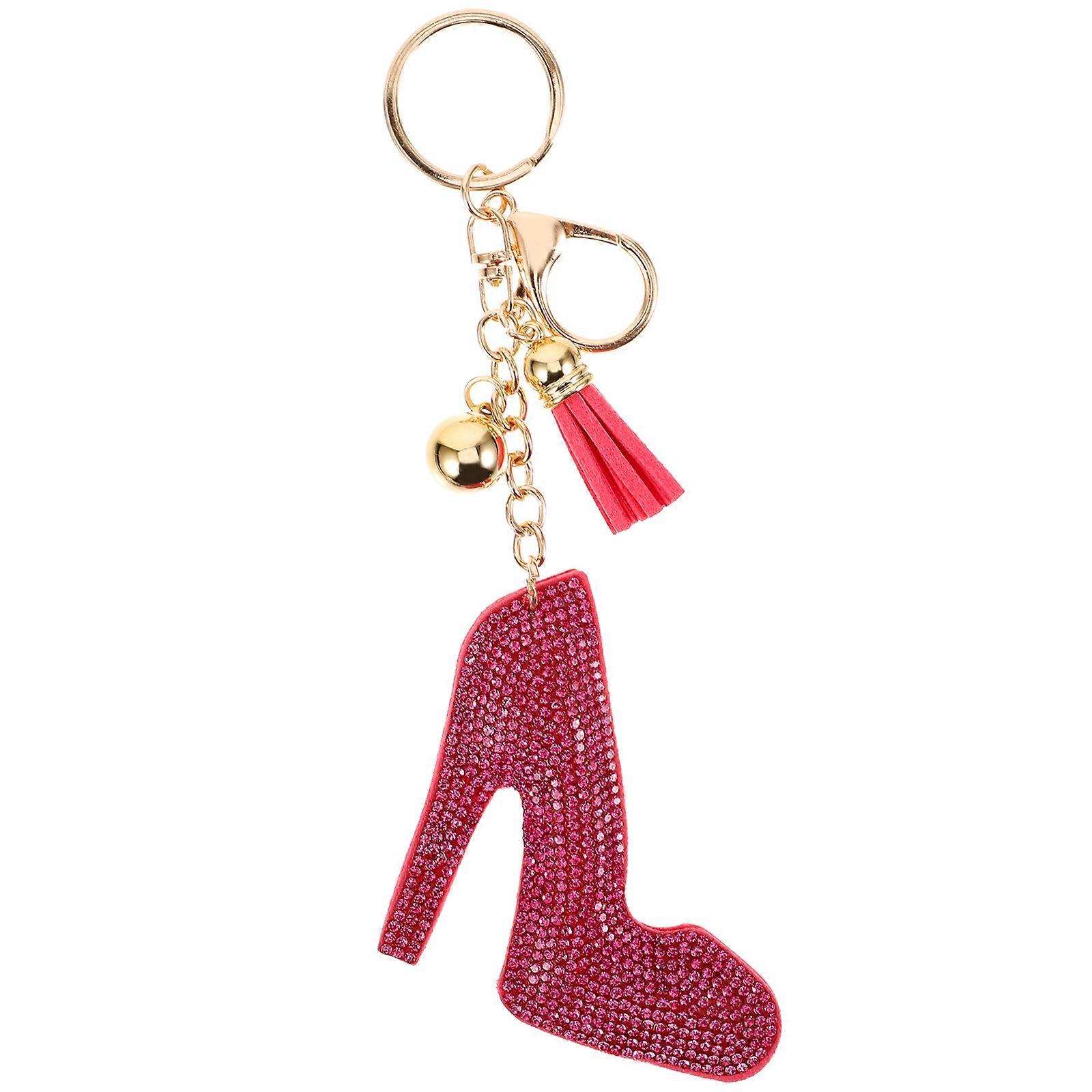 Stylish Rhinestone High Heel Keychain Pendant for Women – Fashionable Car Key Ring, Purse Charm & Phone Bag Accessory for Trend Lovers