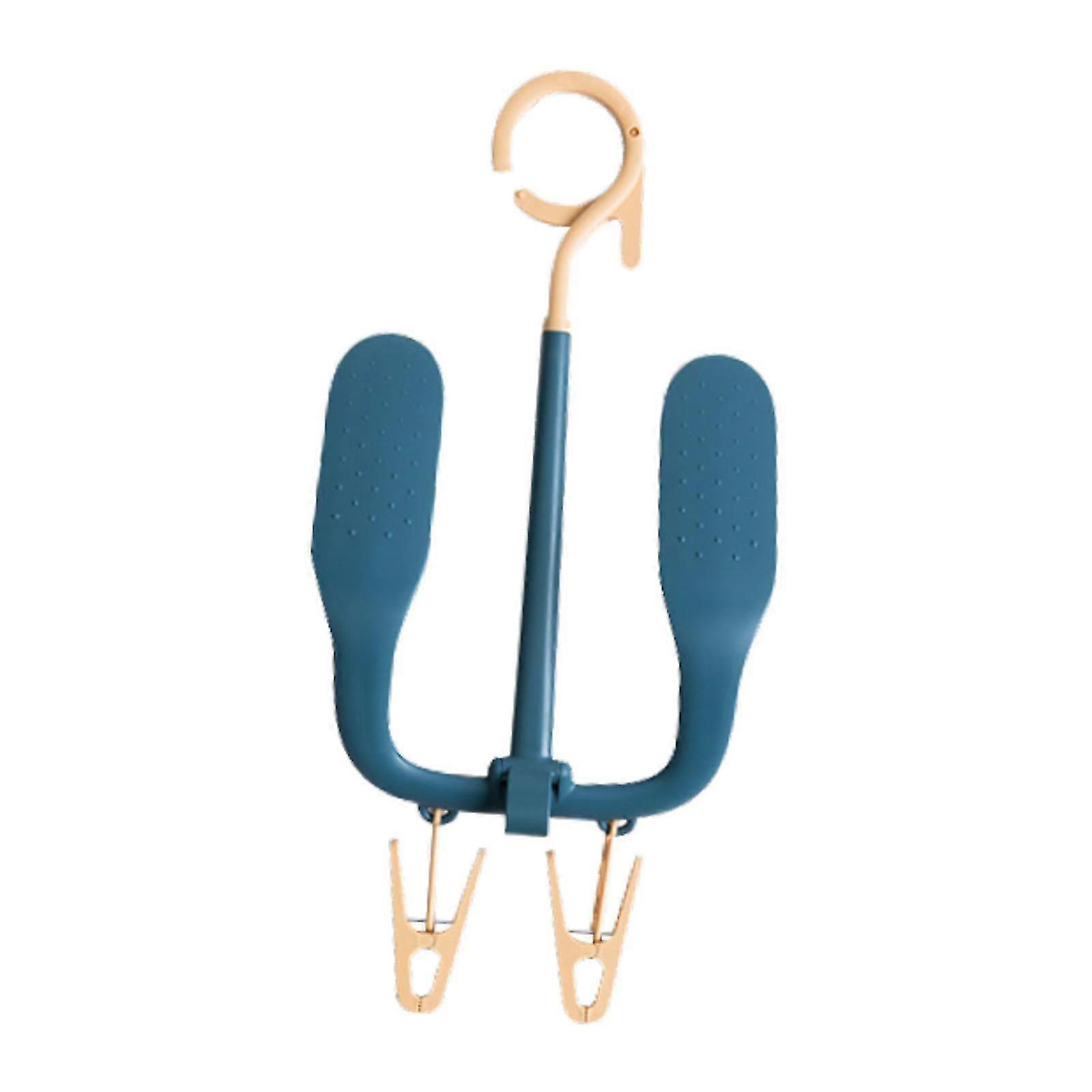 Lightweight 360° Rotatable Shoe Drying Rack with Clips, Space-Saving Bathroom Home Storage Organizer