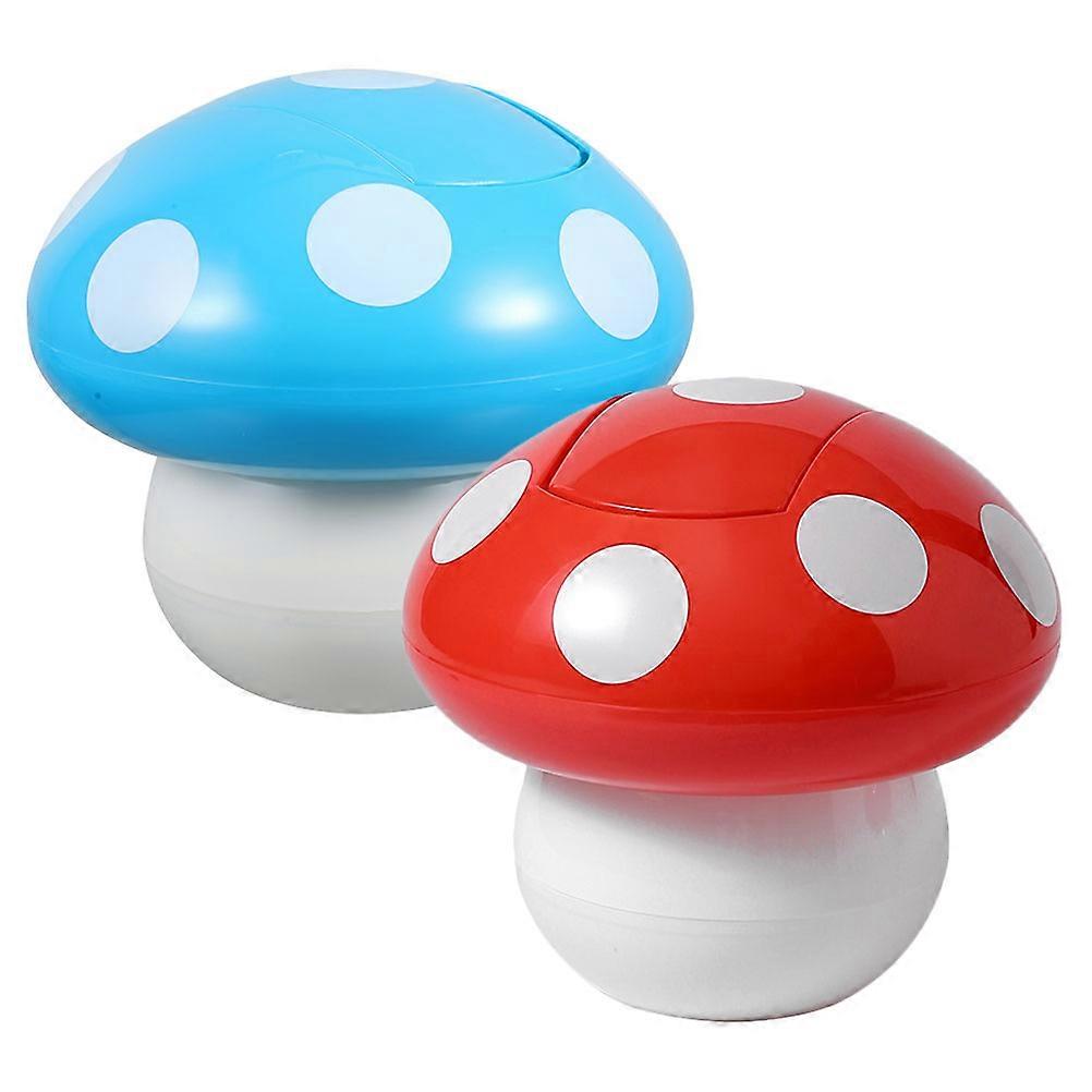 Small Round Trash Can Multi-Use Trash Container For Living Room ABS 2Pcs