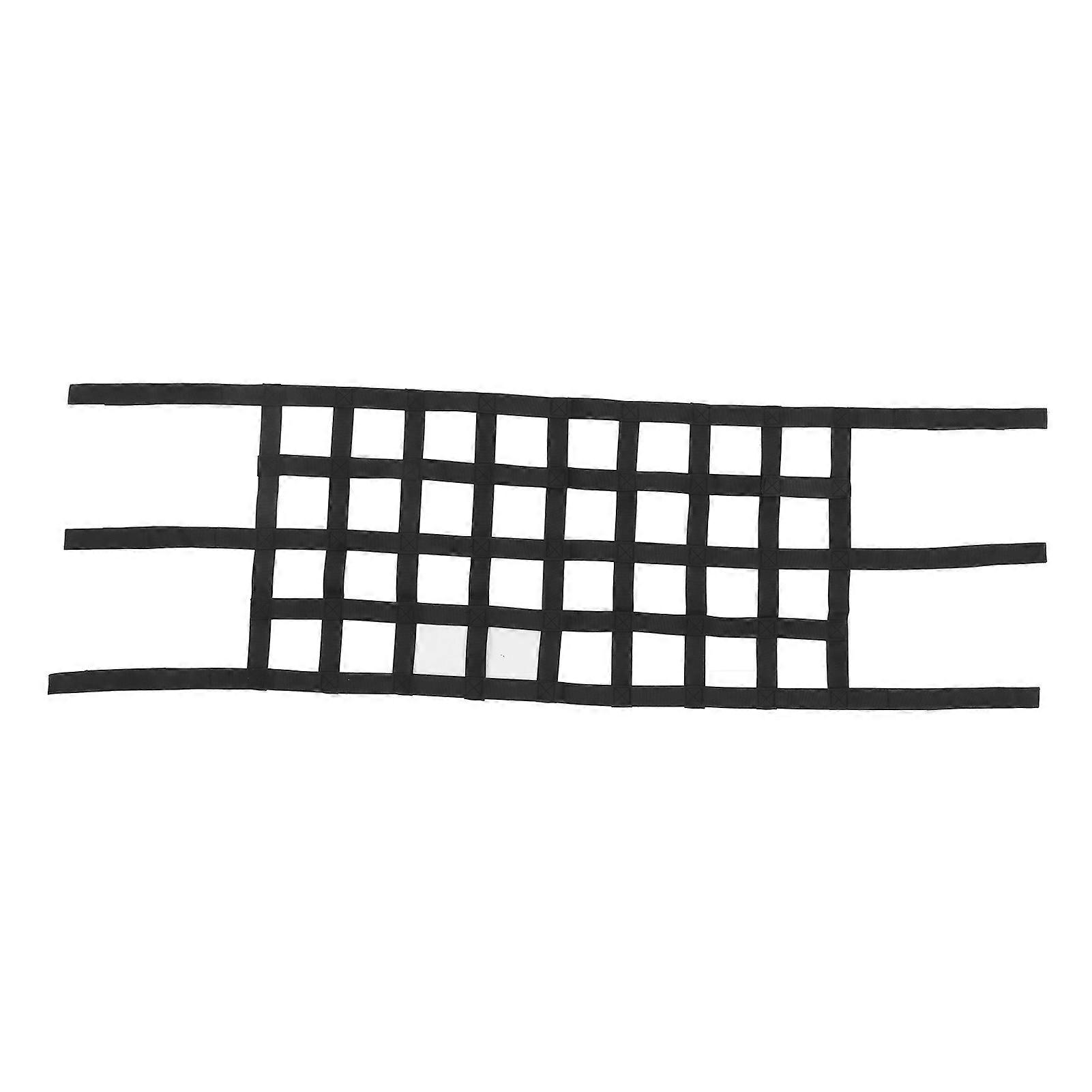 Pocket Polypropylene Ribbon Roof Hammock Mesh Cargo Car Interior Storage Net for Camping Traveling Black