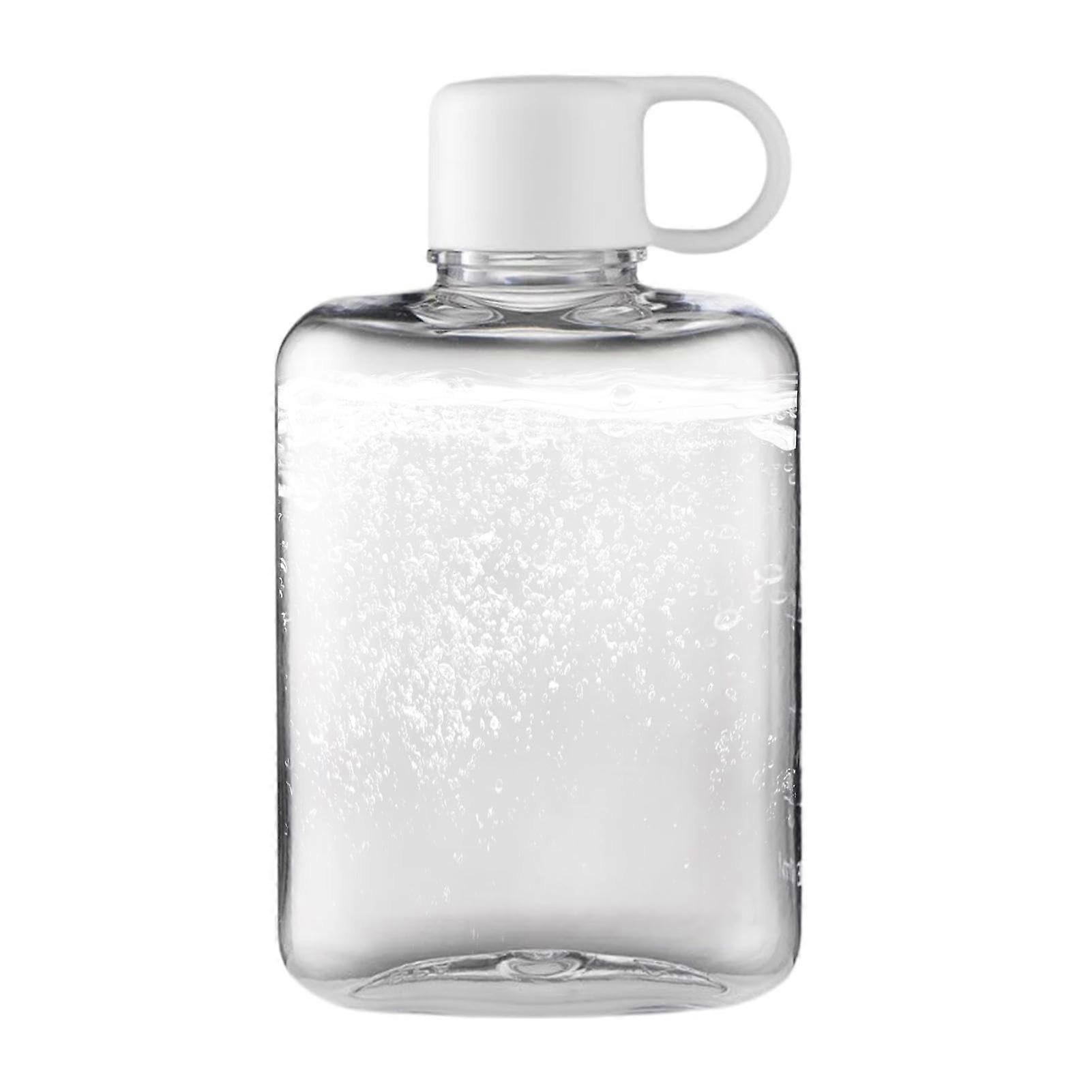 Flat Water Bottle for Handbag 360ml Tritan Travel Pocket Bottle, White