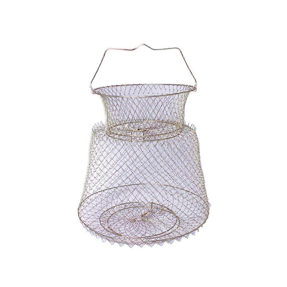 Portable Fishing Net Square Mesh Hole Crabbing Nets 44CM x 25CM x 25CM Iron Wire Zinc Plating Durable Use for Fishing 1Pack